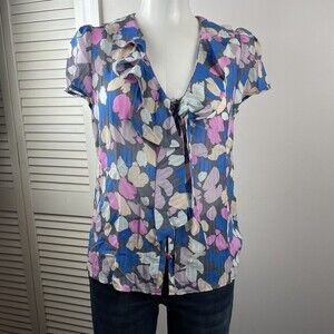 Marc by marc jacobs preppy boho indie gossip girl Y2K silk top size 4